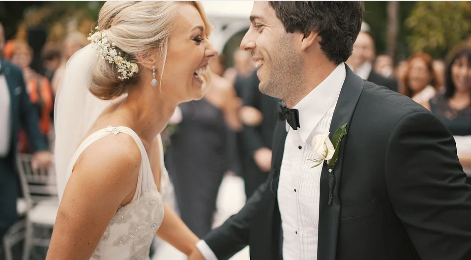 a man and a woman on their wedding